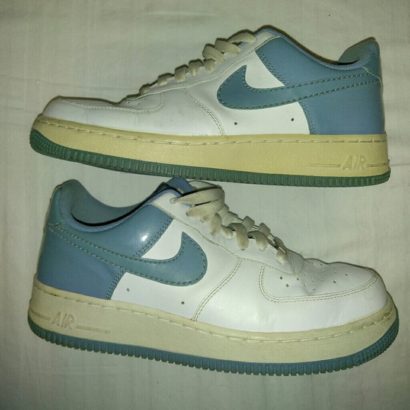 baby blue and white air force ones